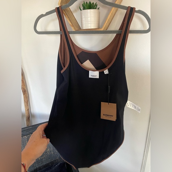 BURBERRY Chevron Check Stretch One Piece Swimsuit - NWT - Picture 9 of 16